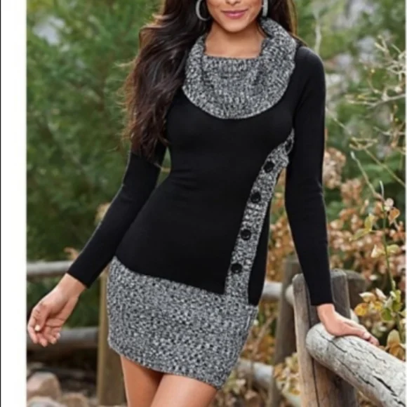 Venus Cowl neckline sweater dress - Picture 2 of 13